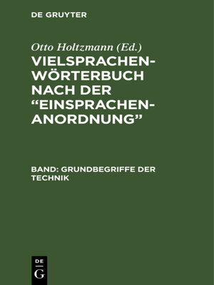 cover image of Vielsprachen-Wörterbuch nach der "Einsprachen-Anordnung"